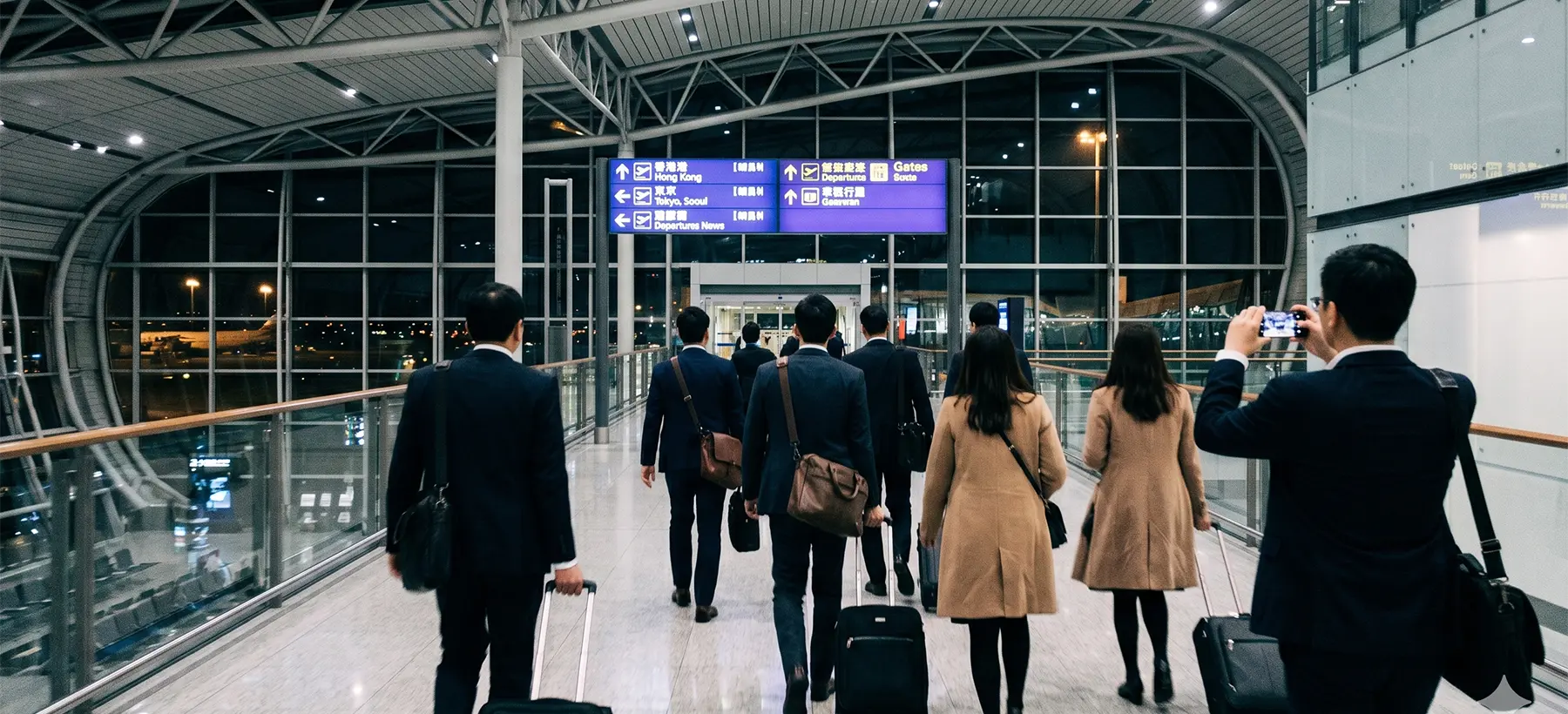 AJPOWER team rushing to catch a plane