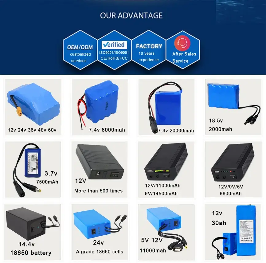 Anpassbarer Li-Ionen-Akku-Pack 300~6000mAh 3.7V/7.4V/11.1V/14.8V product detail 10