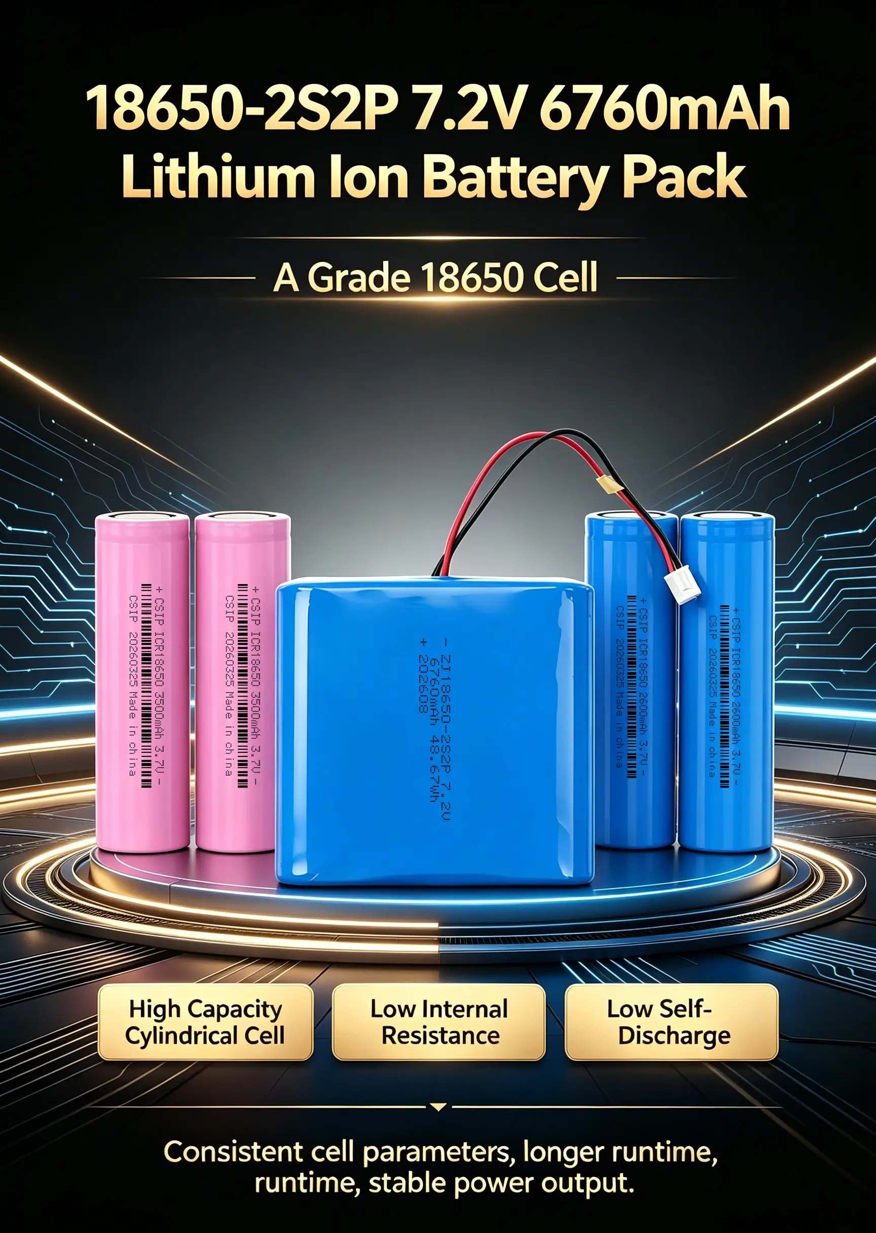 7.2V 6760mAh 18650 Lithium Ion Battery Pack product detail 6