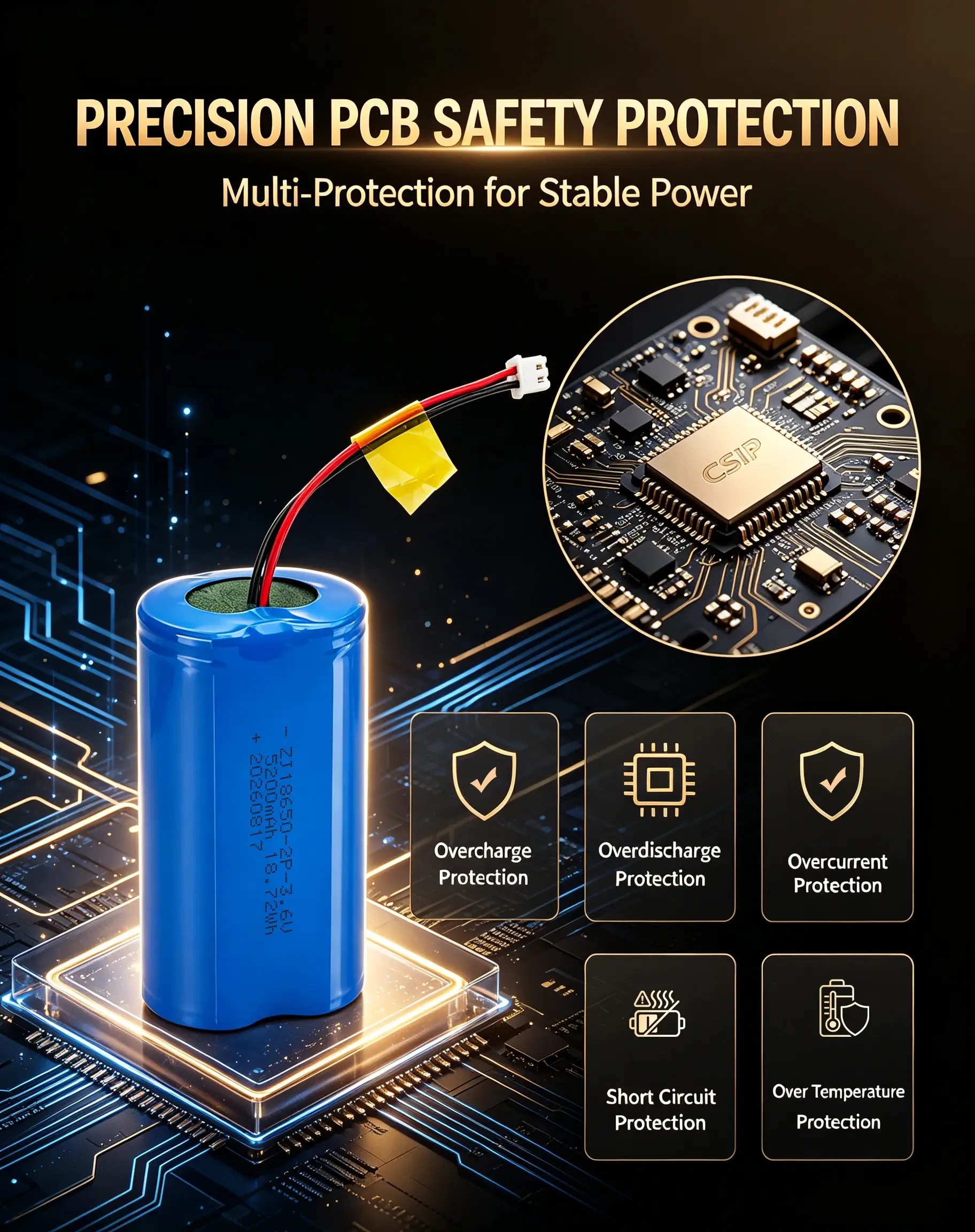 حزمة بطارية أيون الليثيوم 18650 بسعة 5200 مللي أمبير بجهد 3.7 فولت مخصصة product detail 10