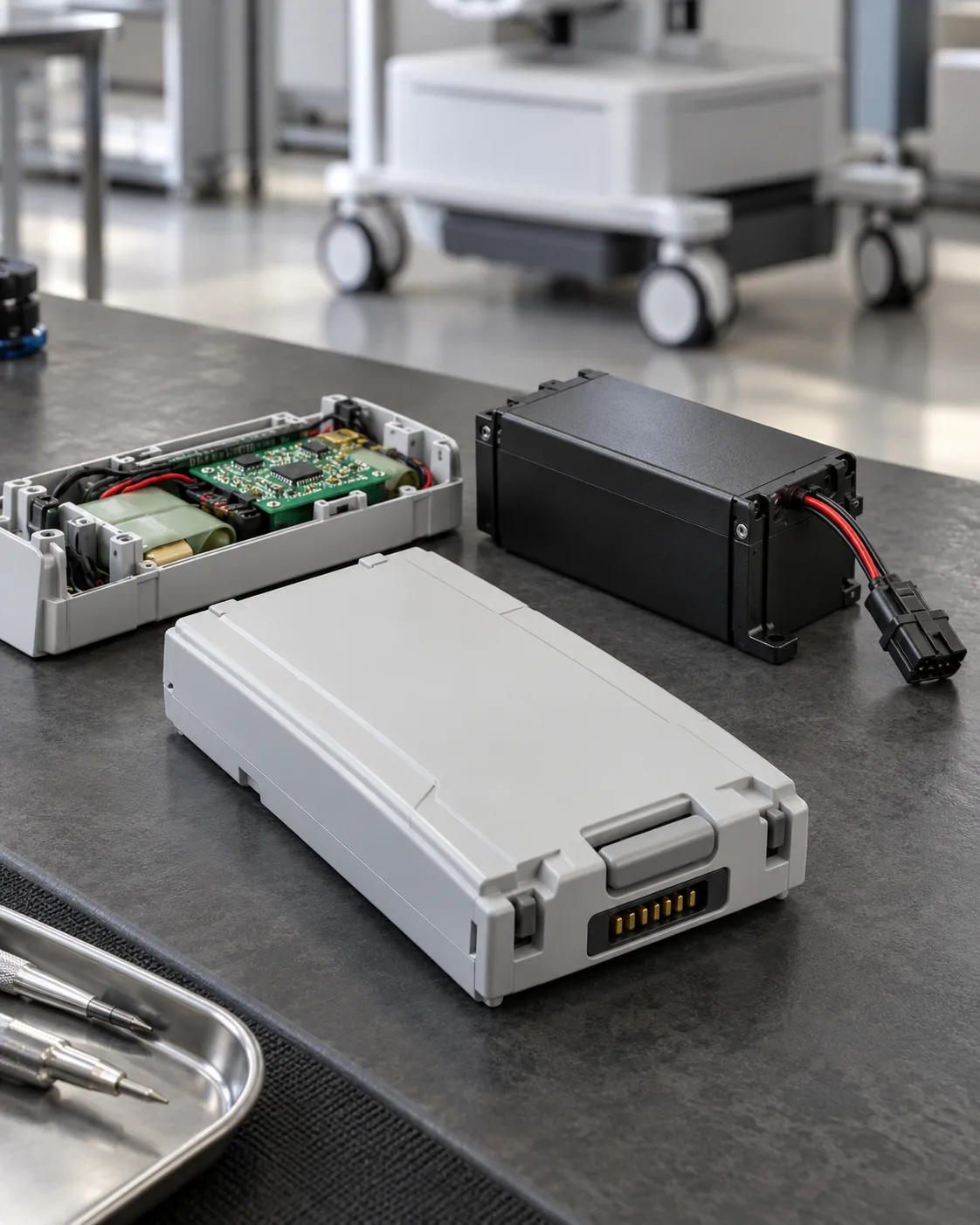 Custom medical battery packs and a compact mobility battery module